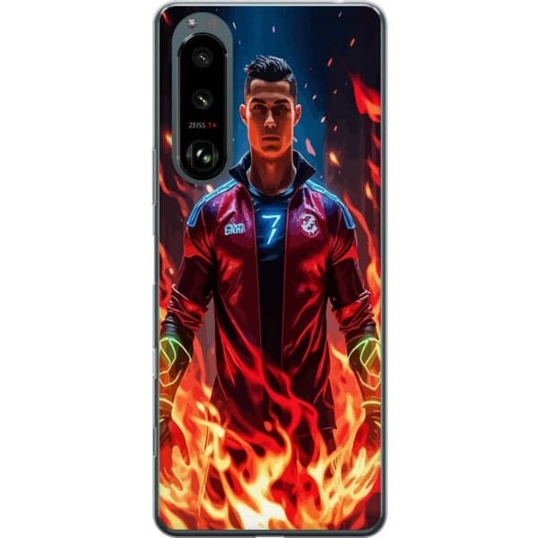 Sony Xperia 5 III Läpinäkyvä kuori Ronaldo Inferno - jalkapallolegenda liekeissä
