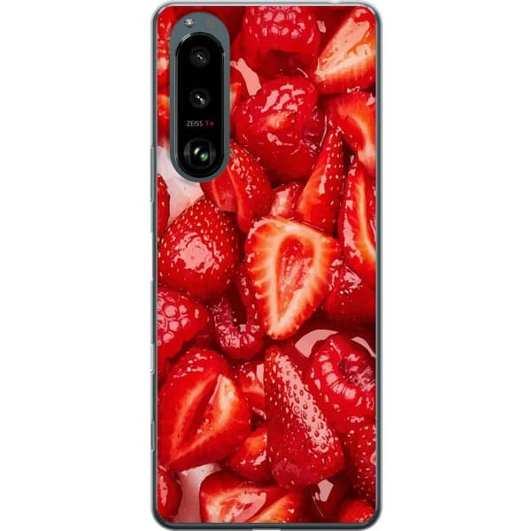 Sony Xperia 5 III Genomskinligt Skal Jordgubbsmönster – sött motiv med sommarkänsla