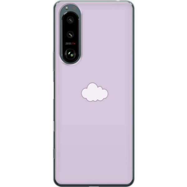 Sony Xperia 5 III Genomskinligt Skal Lila Moln – minimalistiskt moln på lila bakgrund