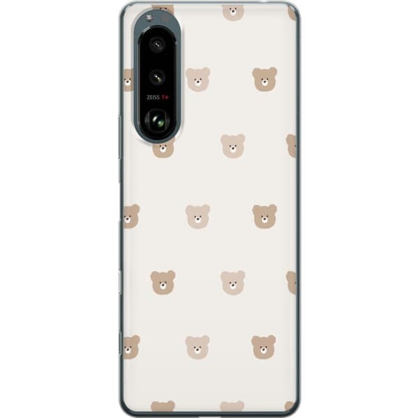 Sony Xperia 5 III Genomskinligt Skal Teddy Background – gulliga nallar mot mjuk bakgrund