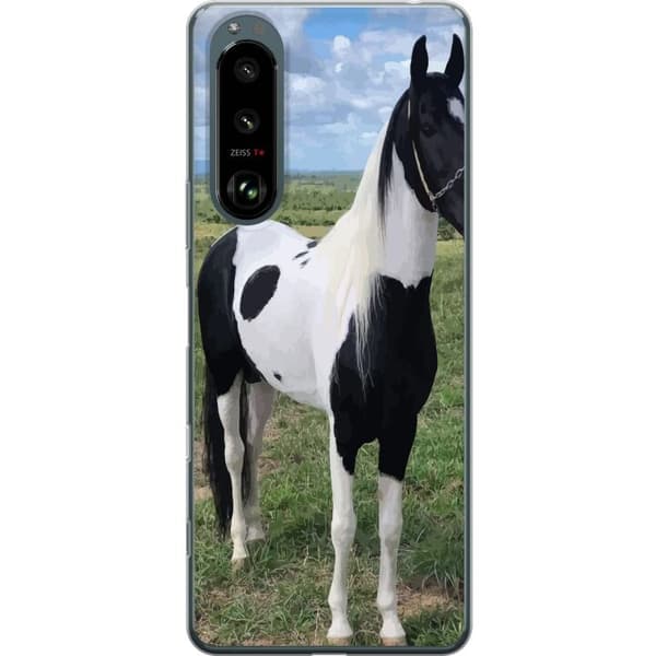 Sony Xperia 5 III Gennemsigtig cover Hestemagi - stiliseret hest i en rolig farveskala