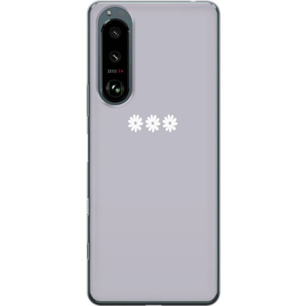 Sony Xperia 5 III Genomskinligt Skal Lila Blomminimalism – stilrent blommotiv på lila bakgrund