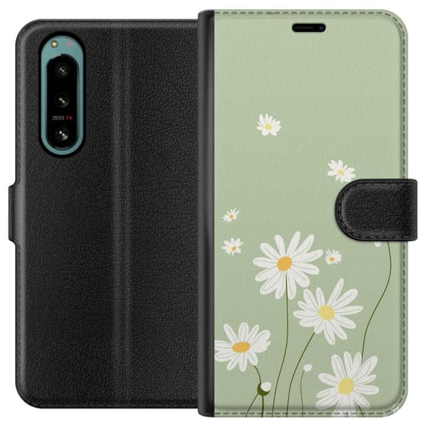 Sony Xperia 5 IV Lommeboketui Prestekrager - blomstrete mønster i svensk sommerstil