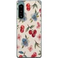 Pikkukuva 1 / 3: Sony Xperia 5 IV Läpinäkyvä kuori Marjat & Kukat - kuvio, jossa on sinisiä kukkia ja metsänmarjoja