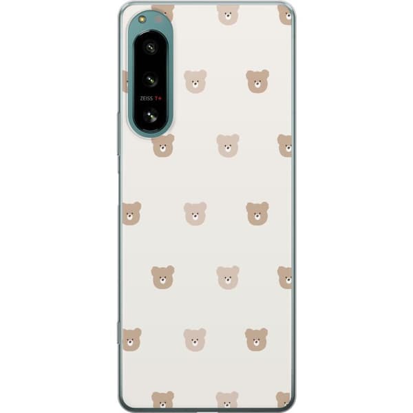 Sony Xperia 5 IV Läpinäkyvä kuori Teddy-tausta - söpöt teddykarhut pehmeällä taustalla
