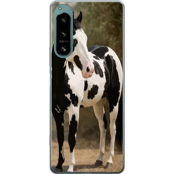 Sony Xperia 5 IV Gennemsigtig cover Smuk Hest - elegant illustration af hestemotiv