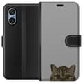Miniatyrbilde 1 av 3: Sony Xperia 5 V Lommeboketui Grå Kattblikk - stilren katte design med grå bakgrunn