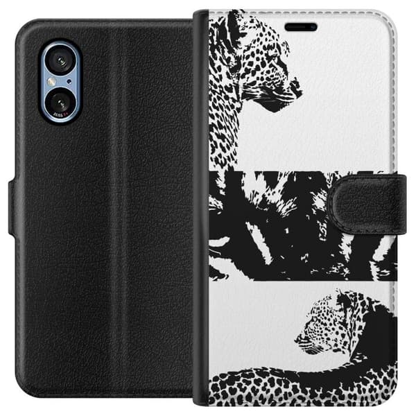Sony Xperia 5 V Lommeboketui Leopard Faces