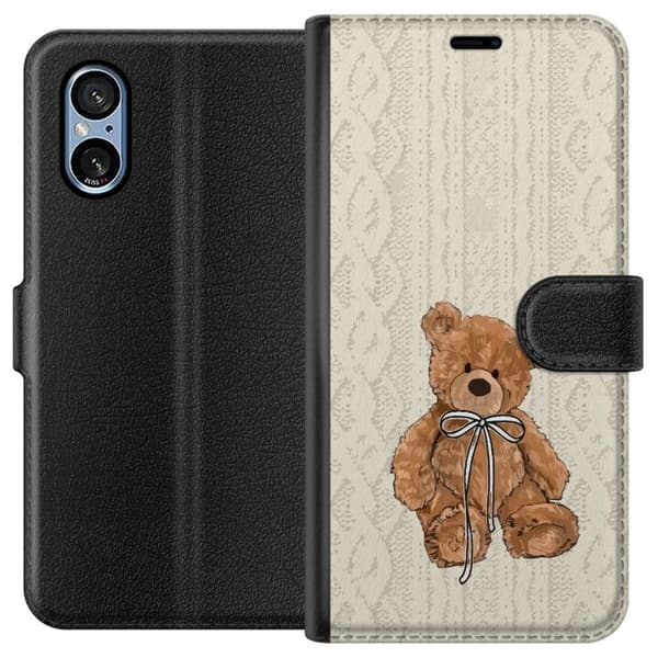 Sony Xperia 5 V Tegnebogsetui Lille Teddy – klassisk teddy i enkel design