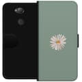 Pikkukuva 1 / 3: Sony Xperia XA2 Lompakkokotelo Vihreä Minimalikukka - tyylikäs kukka vihreällä taustalla
