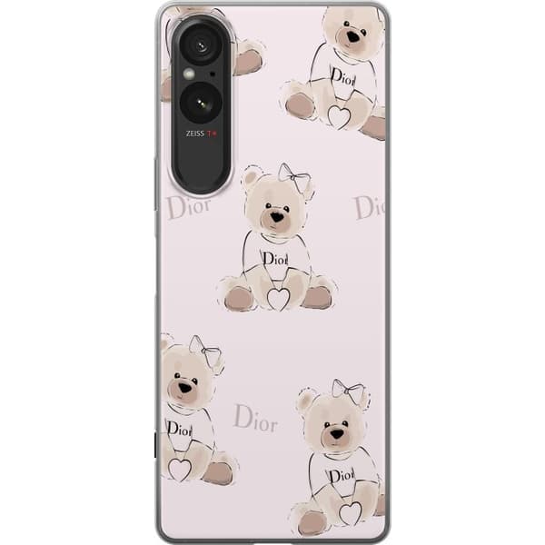 Sony Xperia 5 V Gjennomsiktig deksel Teddy Dior Vibes - luksuriøs teddybjørn i motestil