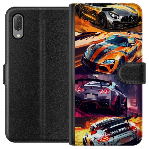 Sony Xperia L3 Tegnebogsetui Rallyfeber - fartfyldt motiv med rallybiler