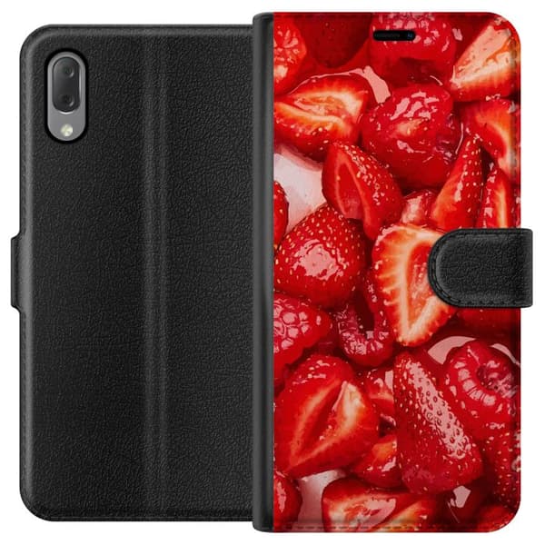 Sony Xperia L3 Lommeboketui Jordbærmønster - søtt motiv med sommerfølelse