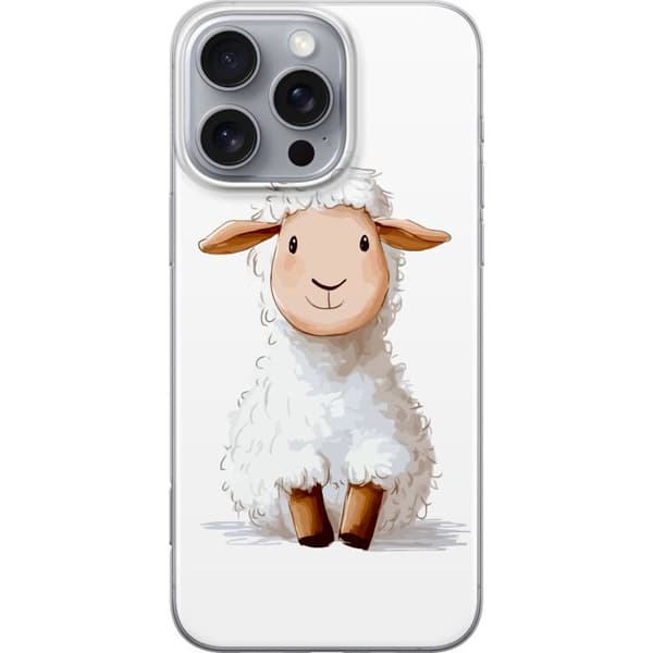 Apple iPhone 16 Pro Max Genomskinligt Skal Sött Lamm – tecknad stil för barn & babyprodukter