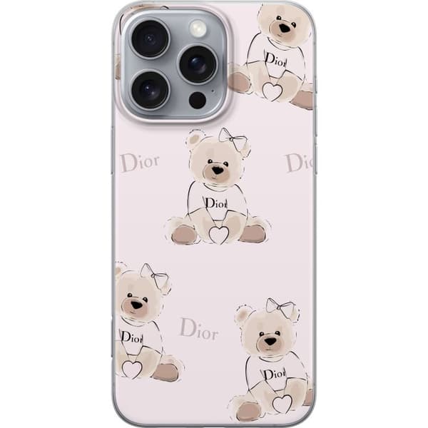 Apple iPhone 16 Pro Max Gennemsigtig cover Teddy Dior Vibes - luksuriøs bamse i modetil