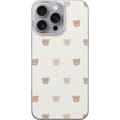 Pikkukuva 1 / 3: Apple iPhone 16 Pro Max Läpinäkyvä kuori Teddy-tausta - söpöt teddykarhut pehmeällä taustalla