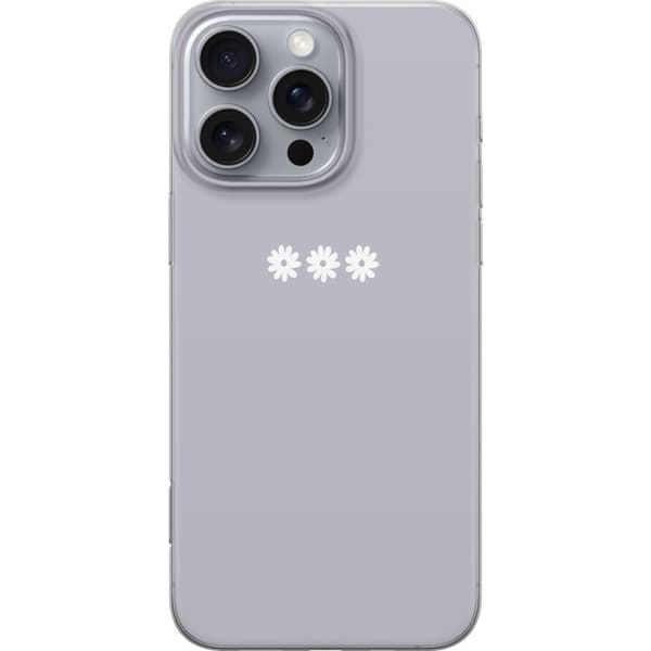 Apple iPhone 16 Pro Max Genomskinligt Skal Lila Blomminimalism – stilrent blommotiv på lila bakgrund