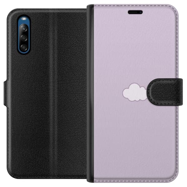 Sony Xperia L4 Tegnebogsetui Lilla Sky - minimalistisk sky på lilla baggrund