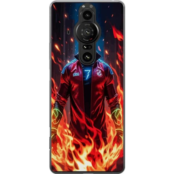 Sony Xperia Pro-I Läpinäkyvä kuori Ronaldo Inferno - jalkapallolegenda liekeissä