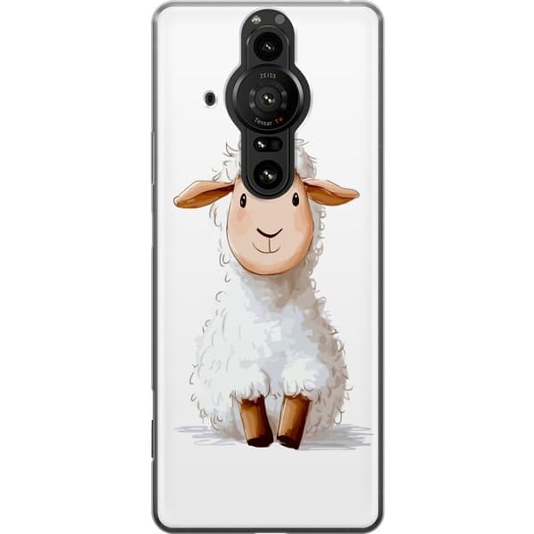 Sony Xperia Pro-I Gennemsigtig cover Sødt Lamm - tegneseriestil til børn og babyprodukter