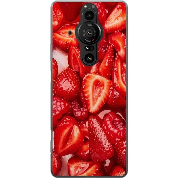Sony Xperia Pro-I Gennemsigtig cover Jordbærmønster - sødt motiv med sommerstemning