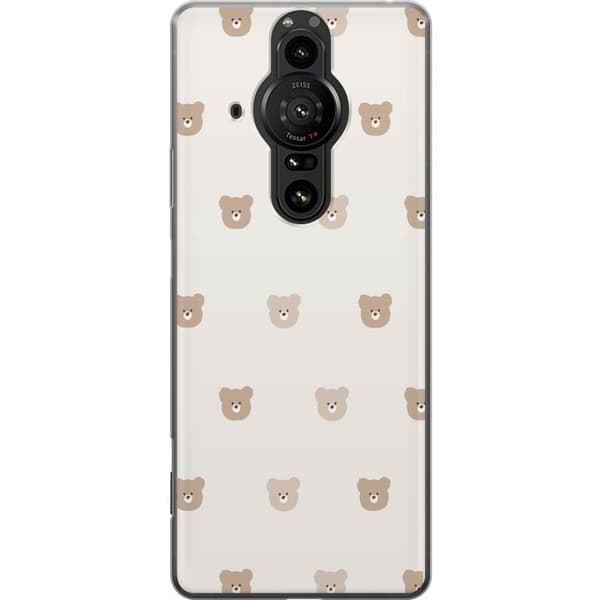 Sony Xperia Pro-I Gennemsigtig cover Teddybaggrund - søde teddybjørne mod en blød baggrund