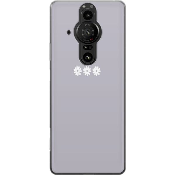 Sony Xperia Pro-I Genomskinligt Skal Lila Blomminimalism – stilrent blommotiv på lila bakgrund