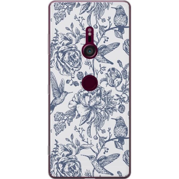 Sony Xperia XZ3 Genomskinligt Skal Blomster & Fåglar – romantiskt mönster i vintage-stil