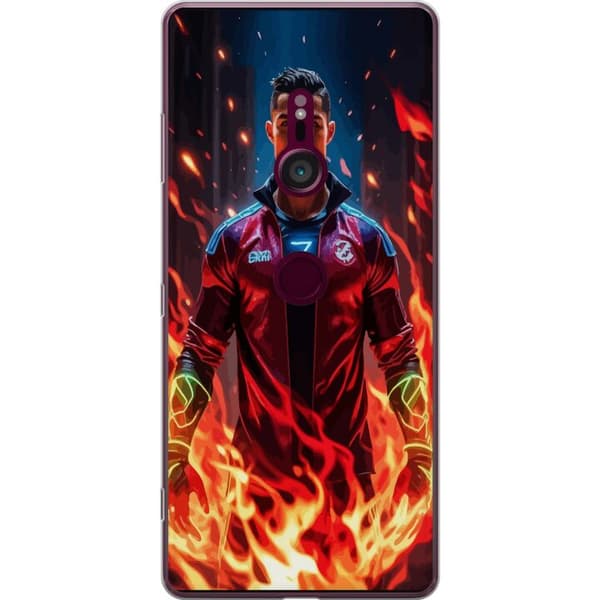 Sony Xperia XZ3 Genomskinligt Skal Ronaldo Inferno – fotbollshjälte i eldflammor