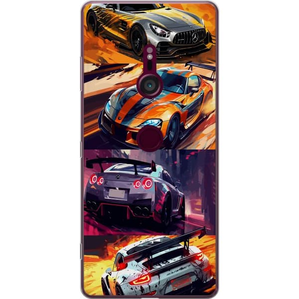 Sony Xperia XZ3 Läpinäkyvä kuori Ralli kuume - vauhdikas teema ralliautoilla