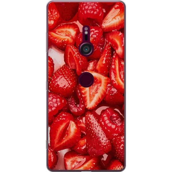 Sony Xperia XZ3 Gennemsigtig cover Jordbærmønster - sødt motiv med sommerstemning