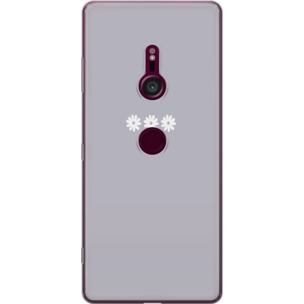 Sony Xperia XZ3 Gennemsigtig cover Lilla Blomminimalisme - stilfuldt blomstermotiv på lilla baggrund