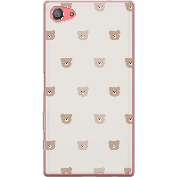 Sony Xperia Z5 Compact Genomskinligt Skal Teddy Background – gulliga nallar mot mjuk bakgrund