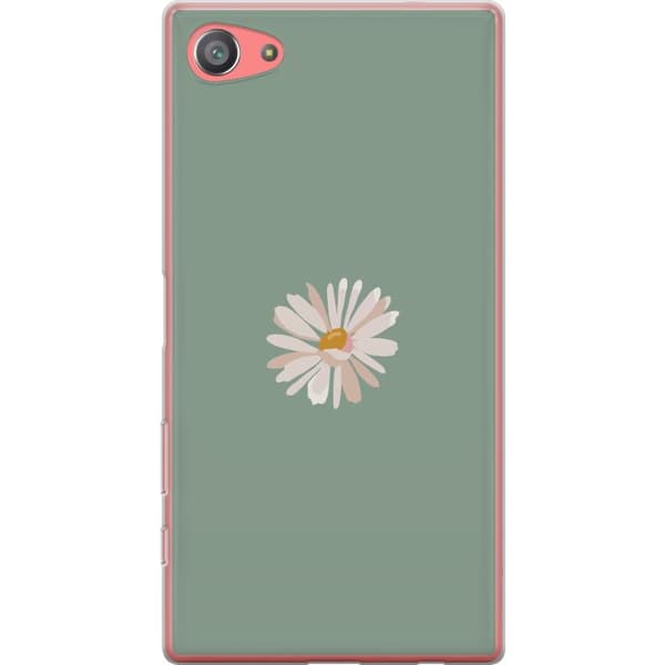 Sony Xperia Z5 Compact Gennemsigtig cover Grøn Minimalblomst - stilfuld blomst på grøn baggrund