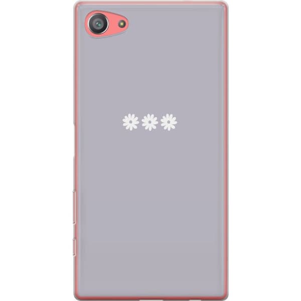 Sony Xperia Z5 Compact Gennemsigtig cover Lilla Blomminimalisme - stilfuldt blomstermotiv på lilla baggrund