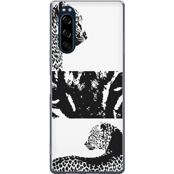 Sony Xperia 5 Genomskinligt Skal Leopard Faces – trendigt mönster med leopardansikten