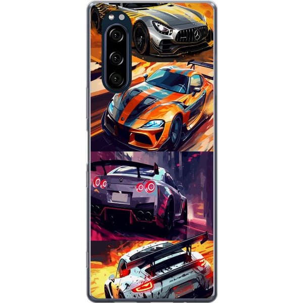 Sony Xperia 5 Läpinäkyvä kuori Ralli kuume - vauhdikas teema ralliautoilla