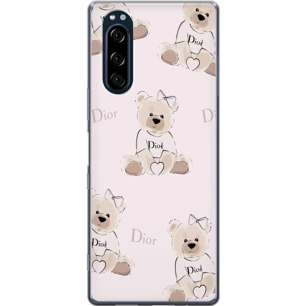 Sony Xperia 5 Gennemsigtig cover Teddy Dior Vibes - luksuriøs bamse i modetil