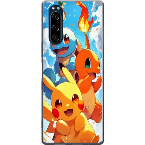 Sony Xperia 5 Läpinäkyvä kuori Pocket Creatures - innoittanut Pokémonista mainitsematta nimeä