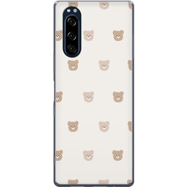 Sony Xperia 5 Gjennomsiktig deksel Teddybakgrunn - søte teddybjørner mot en myk bakgrunn