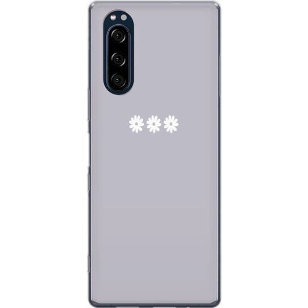 Sony Xperia 5 Gennemsigtig cover Lilla Blomminimalisme - stilfuldt blomstermotiv på lilla baggrund