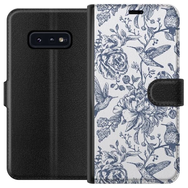 Samsung Galaxy S10e Lompakkokotelo Kukat & Linnut - Romanttinen Vintage-tyylinen Kuviointi
