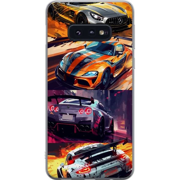 Samsung Galaxy S10e Läpinäkyvä kuori Ralli kuume - vauhdikas teema ralliautoilla