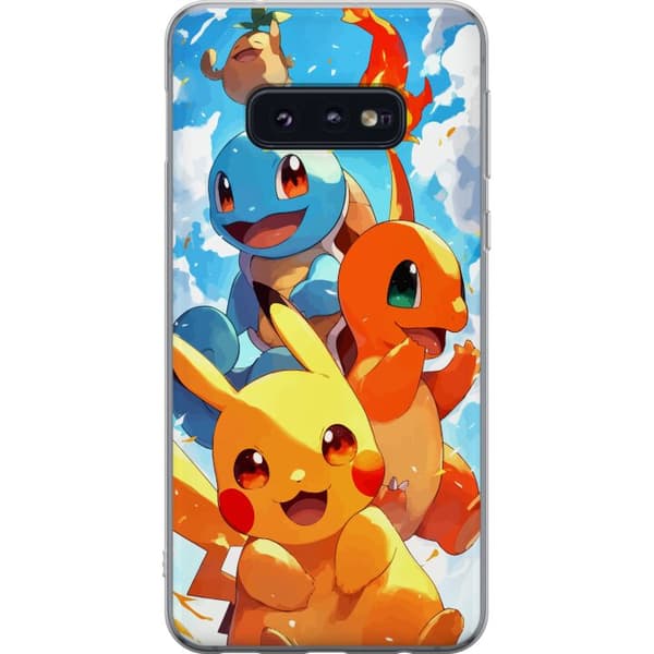 Samsung Galaxy S10e Läpinäkyvä kuori Pocket Creatures - innoittanut Pokémonista mainitsematta nimeä