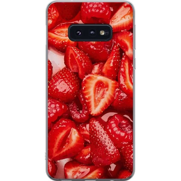 Samsung Galaxy S10e Läpinäkyvä kuori Mansikkakuviointi - makea motiivi kesäfiiliksellä