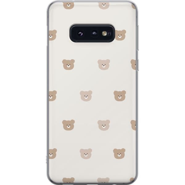 Samsung Galaxy S10e Läpinäkyvä kuori Teddy-tausta - söpöt teddykarhut pehmeällä taustalla