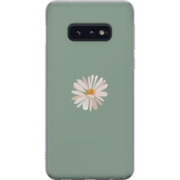 Samsung Galaxy S10e Läpinäkyvä kuori Vihreä Minimalikukka - tyylikäs kukka vihreällä taustalla