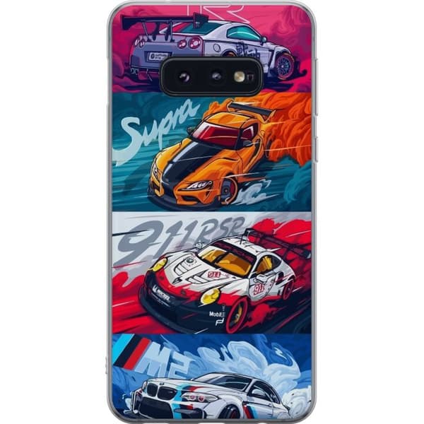 Samsung Galaxy S10e Läpinäkyvä kuori Nopeat Autot - Piirretty Kuvio Toiminnalla
