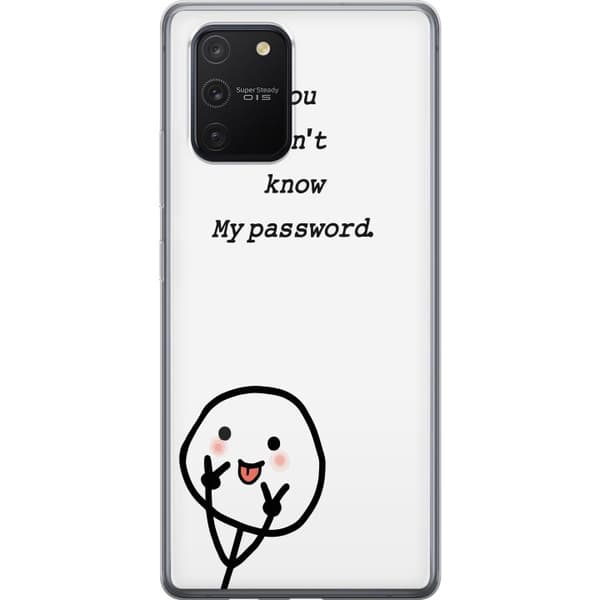 Samsung Galaxy S10 Lite Genomskinligt Skal You Don’t Know My Password – edgy textmotiv med attityd