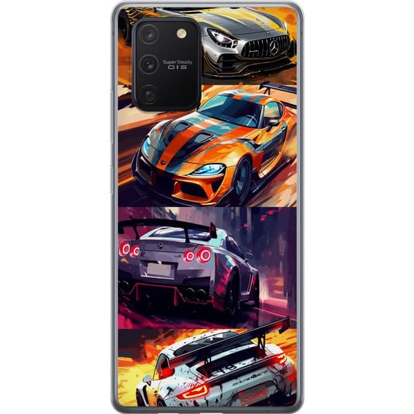 Samsung Galaxy S10 Lite Genomskinligt Skal Rally Fever – fartfyllt motiv med rallybilar